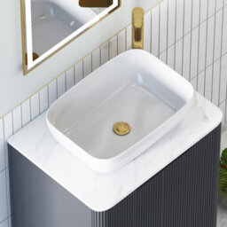 Royal Bathrooms Avenza 700mm Matt Obsidian Black Floor Standing Countertop Bathroom Vanity Unit 2 Drawer With Elva Basin - thumbnail 7