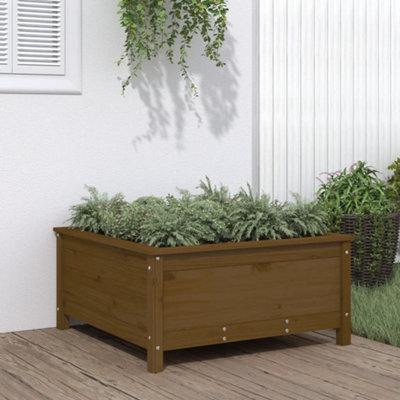 Berkfield Garden Planter Honey Brown 82.5X82.5X39 Cm Solid Wood Pine - image 1