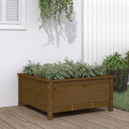 Berkfield Garden Planter Honey Brown 82.5X82.5X39 Cm Solid Wood Pine - thumbnail 1