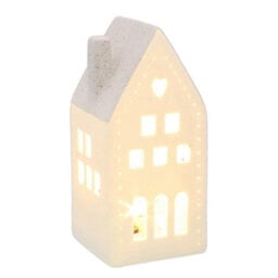 China White Christmas Led Light-Up Heart House - Sage - thumbnail 2