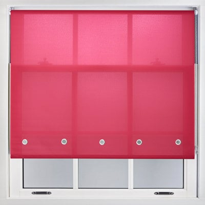 Trimmable Daylight Roller Blind With Round Eyelet And Metal Fittings From Furnished - Fuchsia (W)60Cm X (L)165Cm