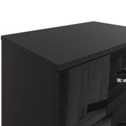 Bedside Cabinet  Drawer Chest Of Drawers Black High Gloss Matt Frame 3 Drawer - thumbnail 6