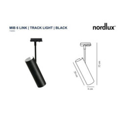 Nordlux Mib 6 Link Metal Track Spot Light Adjustable Head Black,mains - thumbnail 3
