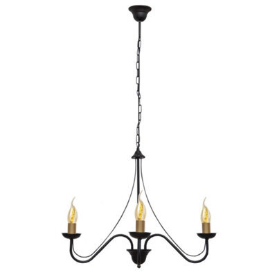 Luminosa Lighting Luminosa Malbo Multi Arm Pendant Ceiling Light Black, Patina 60Cm