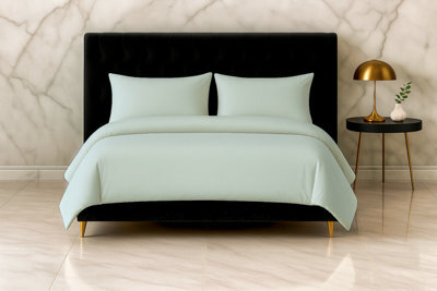 Microfibre Soft Touch Duvet Cover And Pillowcase/s Set Bed Linen Duck Egg Blue - image 1
