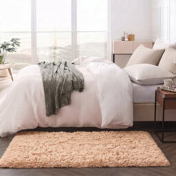 Oxford Homeware Shaggy Rug Anti-Slip Washable Soft Fluffy Living Room And Bedroom Rug (Beige, 50X80Cm) - thumbnail 6