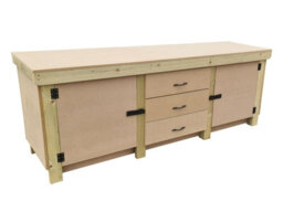 Arbor Garden Solutions Wooden Work Bench With Drawers And Double Lockable Cupboard (V.8) (H-90Cm, D-70Cm, L-210Cm) With Double Shelf - thumbnail 6
