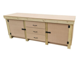 Arbor Garden Solutions Wooden Work Bench With Drawers And Double Lockable Cupboard (V.8) (H-90Cm, D-70Cm, L-210Cm) With Double Shelf - thumbnail 8