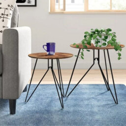 Aspect Furniture Alegro Set Of 2 Round Nesting Tables,manufactured Wood Vintage Finish - thumbnail 1