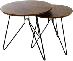 Aspect Furniture Alegro Set Of 2 Round Nesting Tables,manufactured Wood Vintage Finish - thumbnail 2