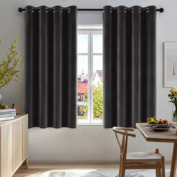 Aspire Homeware Black Blackout Velvet Curtain Thermal Insulated Eyelet Window Curtain Pair (W)117Cm X (D)137 - thumbnail 7