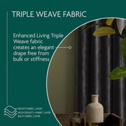 Aspire Homeware Black Blackout Velvet Curtain Thermal Insulated Eyelet Window Curtain Pair (W)117Cm X (D)137 - thumbnail 5