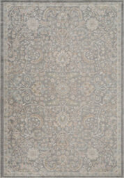Maia Washable Low Pile Non Slip Blossom Traditional Area Rug - Grey, 160 X 240 Cm (Rectangular) - thumbnail 2