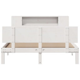 Berkfield Bookcase Bed Without Mattress White 150X200 Cm King Size Solid Wood Pine - thumbnail 4