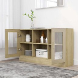 Vidaxl Vitrine Cabinet Sonoma Oak 120X30.5X70 Cm Engineered Wood - thumbnail 3