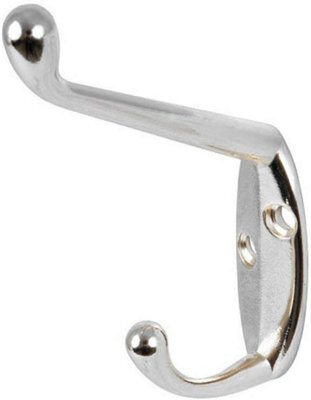 Dzina Hat And Coat Hooks Chrome Plated Pack Of 10 - image 1