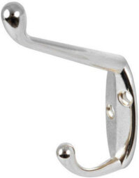 Dzina Hat And Coat Hooks Chrome Plated Pack Of 10 - thumbnail 1