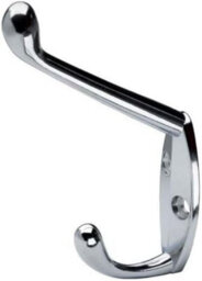 Dzina Hat And Coat Hooks Chrome Plated Pack Of 10 - thumbnail 2