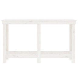 Berkfield Work Bench White 140X50X80 Cm Solid Wood Pine - thumbnail 5