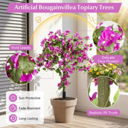 Costway 2 Pack Bougainvillea Artificial Trees Fake Bougainvillea Silk Floral Plants - thumbnail 6