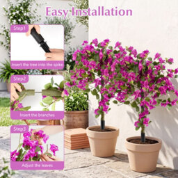 Costway 2 Pack Bougainvillea Artificial Trees Fake Bougainvillea Silk Floral Plants - thumbnail 7