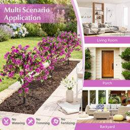 Costway 2 Pack Bougainvillea Artificial Trees Fake Bougainvillea Silk Floral Plants - thumbnail 9