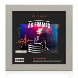 "12X12""  Light Grey Modern Vinyl Record Frame For 12 Inch Lp Album Covers - Elegant Wall Display - Ak Frames" - thumbnail 1
