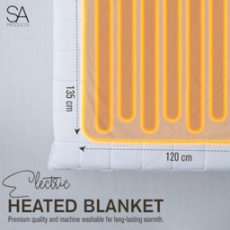 Sa Products Double Electric Heated Blanket, Detachable Remote & 3 Heat Settings - Machine Washable Heated Blankets (120X135Cm) - thumbnail 2