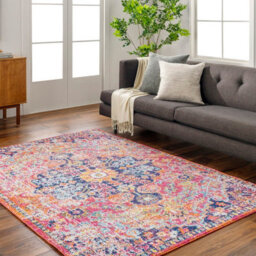 Livabliss Harput-Vintage Blue Orange Yellow Grey Traditional Boho Living Dining Bedroom Rug 160 X 220 Cm Easy Care, Non Shedding - thumbnail 2