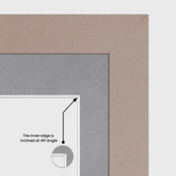 AK Frames 20X14 Rose Gold Modern Multi Photo Frame With Mid Grey Mount - Holds 2 Apertures (2X) A4 Photos - thumbnail 7