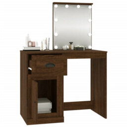 Walplus Dressing Table With Led Brown Oak 90X50X132.5 Cm Engineered Wood - thumbnail 5