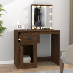 Walplus Dressing Table With Led Brown Oak 90X50X132.5 Cm Engineered Wood - thumbnail 3