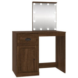 Walplus Dressing Table With Led Brown Oak 90X50X132.5 Cm Engineered Wood - thumbnail 2