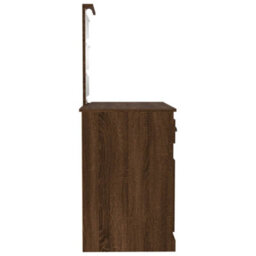 Walplus Dressing Table With Led Brown Oak 90X50X132.5 Cm Engineered Wood - thumbnail 8