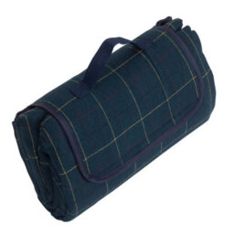 Red Hamper H086 Polyester Luxury Blue Tweed Picnic Blanket - thumbnail 3