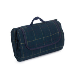 Red Hamper H086 Polyester Luxury Blue Tweed Picnic Blanket