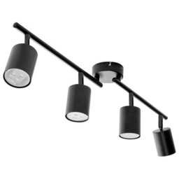 Beliani Four-Light Black Industrial Spotlight Ceiling Lamp - Adjustable Heads, Matte Iron Finish, Warm White - thumbnail 6