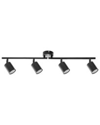 Beliani Four-Light Black Industrial Spotlight Ceiling Lamp - Adjustable Heads, Matte Iron Finish, Warm White - thumbnail 2