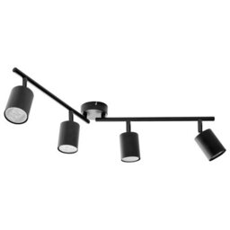 Beliani Four-Light Black Industrial Spotlight Ceiling Lamp - Adjustable Heads, Matte Iron Finish, Warm White - thumbnail 5