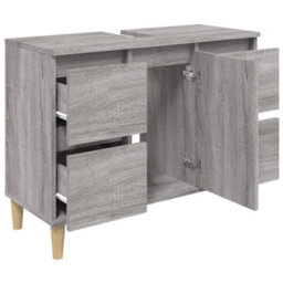 Berkfield Sink Cabinet Grey Sonoma 80X33X60 Cm Engineered Wood - thumbnail 6