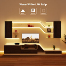 Lepro 12V Led Strip Light (No Power Plug), Warm White 3000K, 60 Leds/m, 5M 2300Lm - thumbnail 8