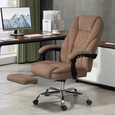 Vinsetto Massage Office Chair, Heated Reclining Desk Chair, Brown - image 1
