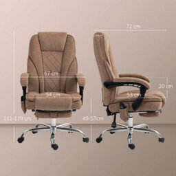 Vinsetto Massage Office Chair, Heated Reclining Desk Chair, Brown - thumbnail 3