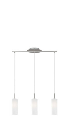 Elegant Satin Nickel Pendant Ceiling Light With White Glass Shade - image 1