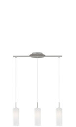 Elegant Satin Nickel Pendant Ceiling Light With White Glass Shade - thumbnail 1