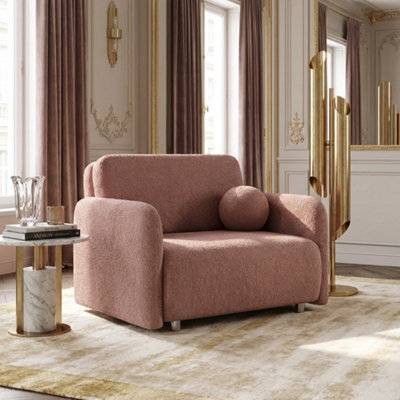 Viva Sun I Sofa Bed Chair With Sleeping Function And Bedding Storage Chipboard Frame Metal Legs 100X103X85Cm Pink - image 1