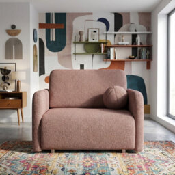 Viva Sun I Sofa Bed Chair With Sleeping Function And Bedding Storage Chipboard Frame Metal Legs 100X103X85Cm Pink - thumbnail 2