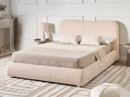 Beliani Ottoman Bed Boucle Blagnac 140 X 200 Cm (Eu Double) Light Beige - thumbnail 2
