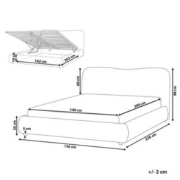 Beliani Ottoman Bed Boucle Blagnac 140 X 200 Cm (Eu Double) Light Beige - thumbnail 3