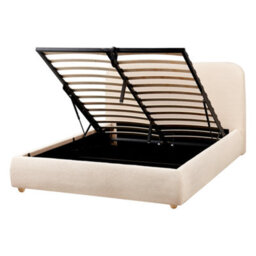 Beliani Ottoman Bed Boucle Blagnac 140 X 200 Cm (Eu Double) Light Beige - thumbnail 4